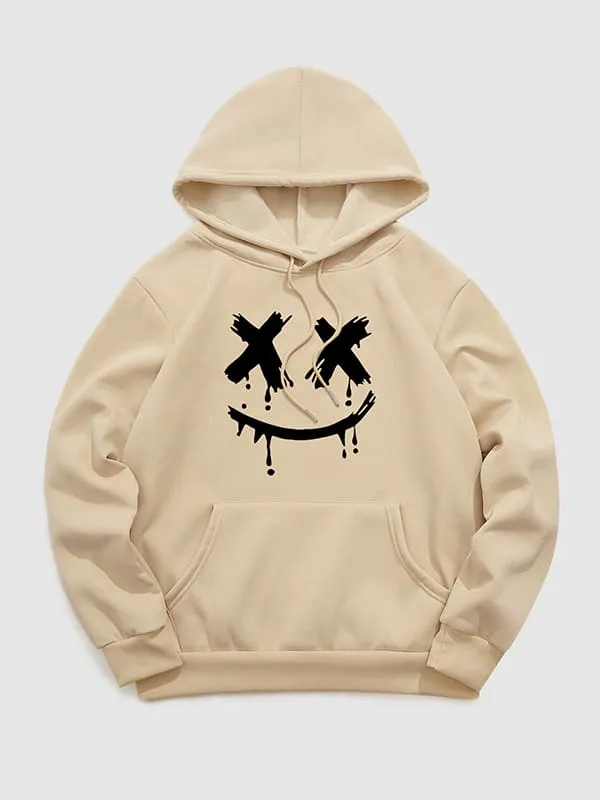 Men's Demon Smiley Face Print Hoodie