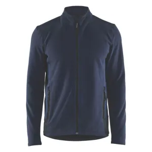 Mens Microfleece Jacket Navy Slim Fit Pockets Zipped Breathable XLarge 43" Chest