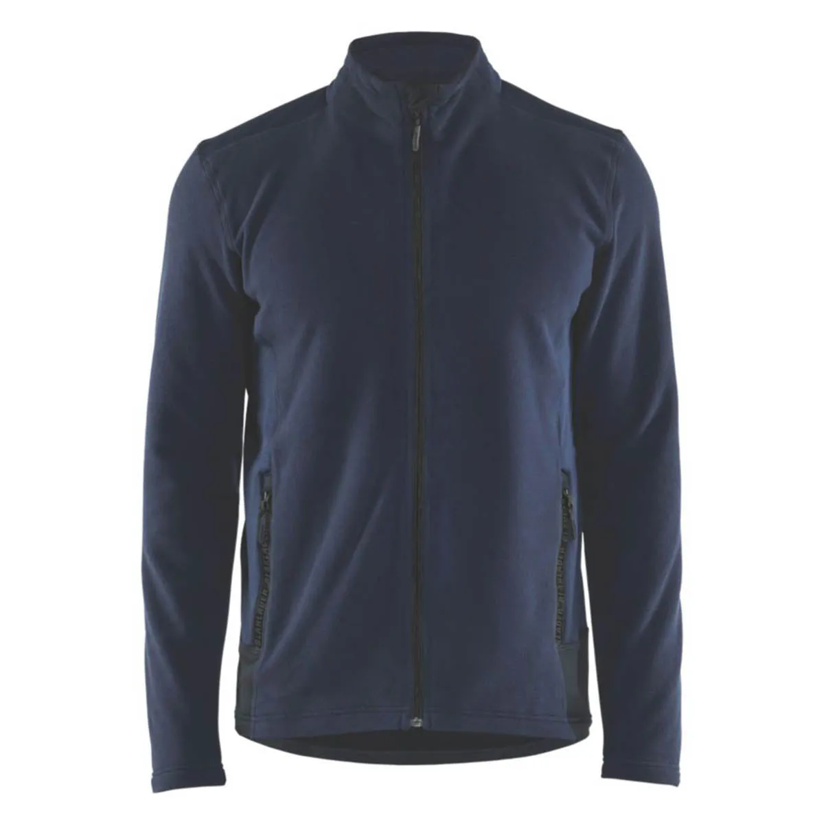 Mens Microfleece Jacket Navy Slim Fit Pockets Zipped Breathable XLarge 43" Chest