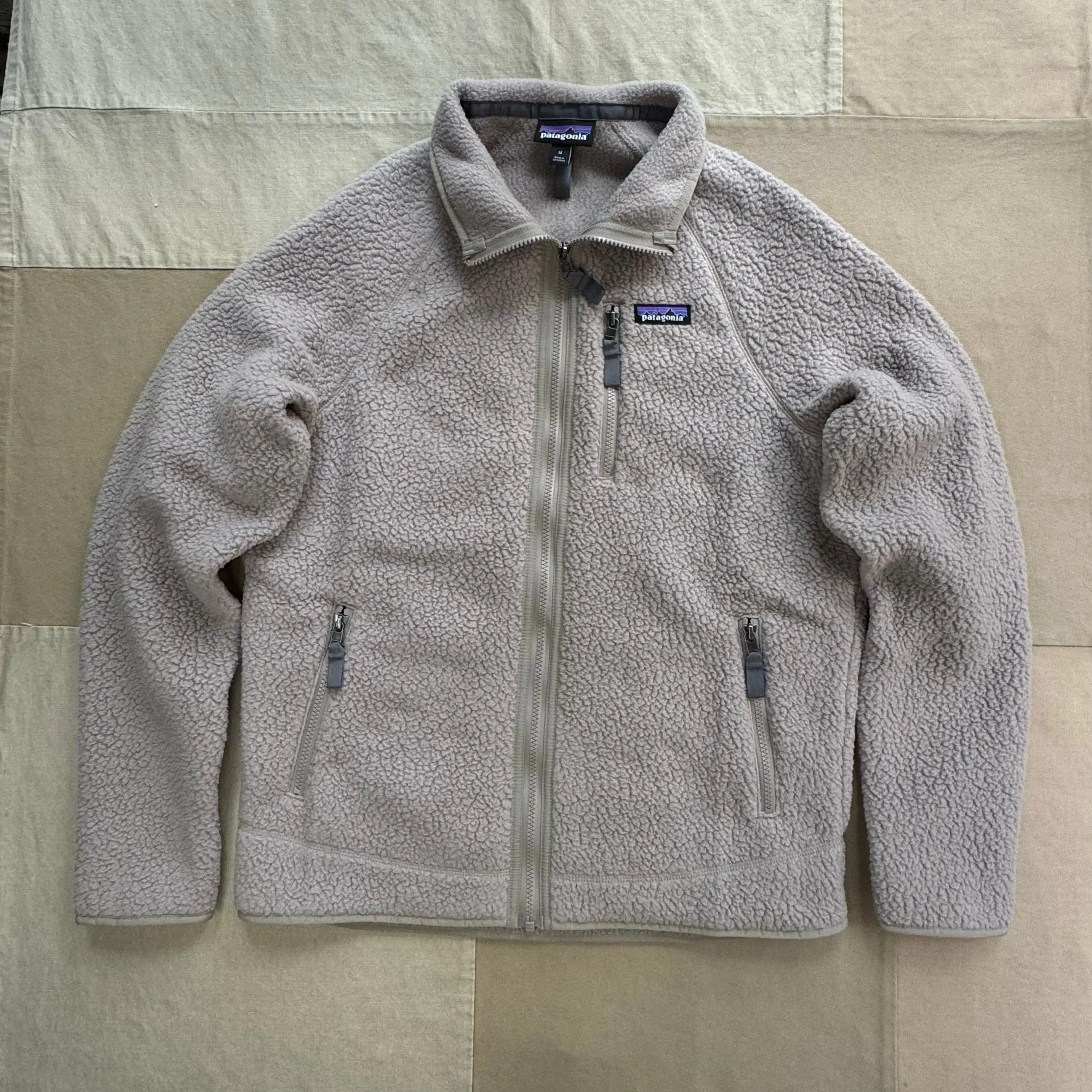 Men's Retro Pile Fleece Jacket, Seabird Grey