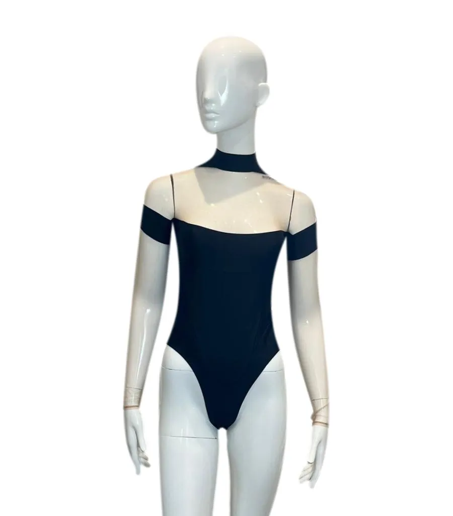 Mugler Illusion Neckline Bodysuit. Size 36FR
