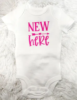 New Here Baby Bodysuit