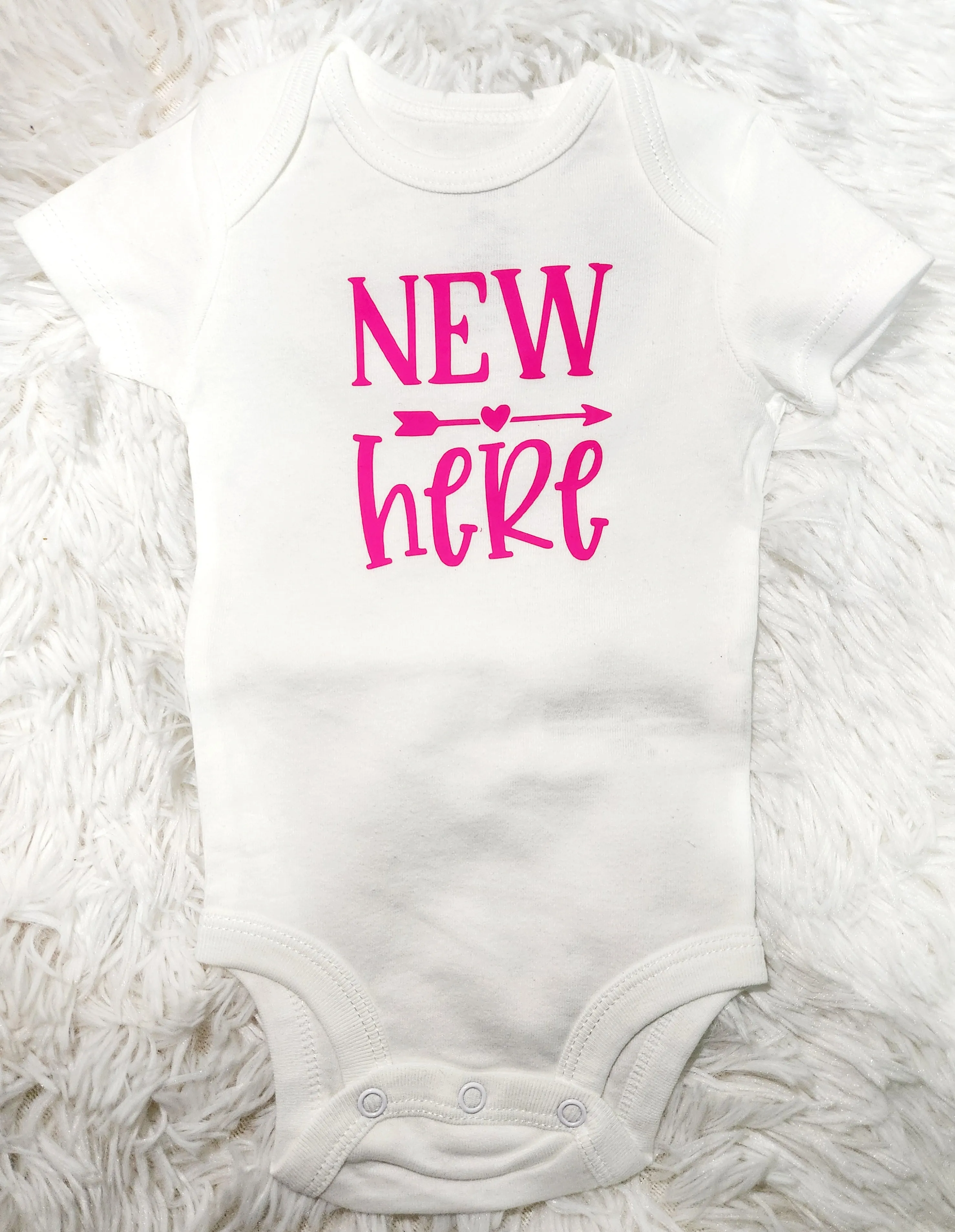 New Here Baby Bodysuit