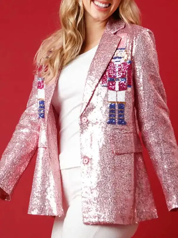 New Women’s Christmas Sequined Loose Suit Top