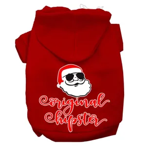 Original Hipster Screen Print Dog Hoodie Red L (14)