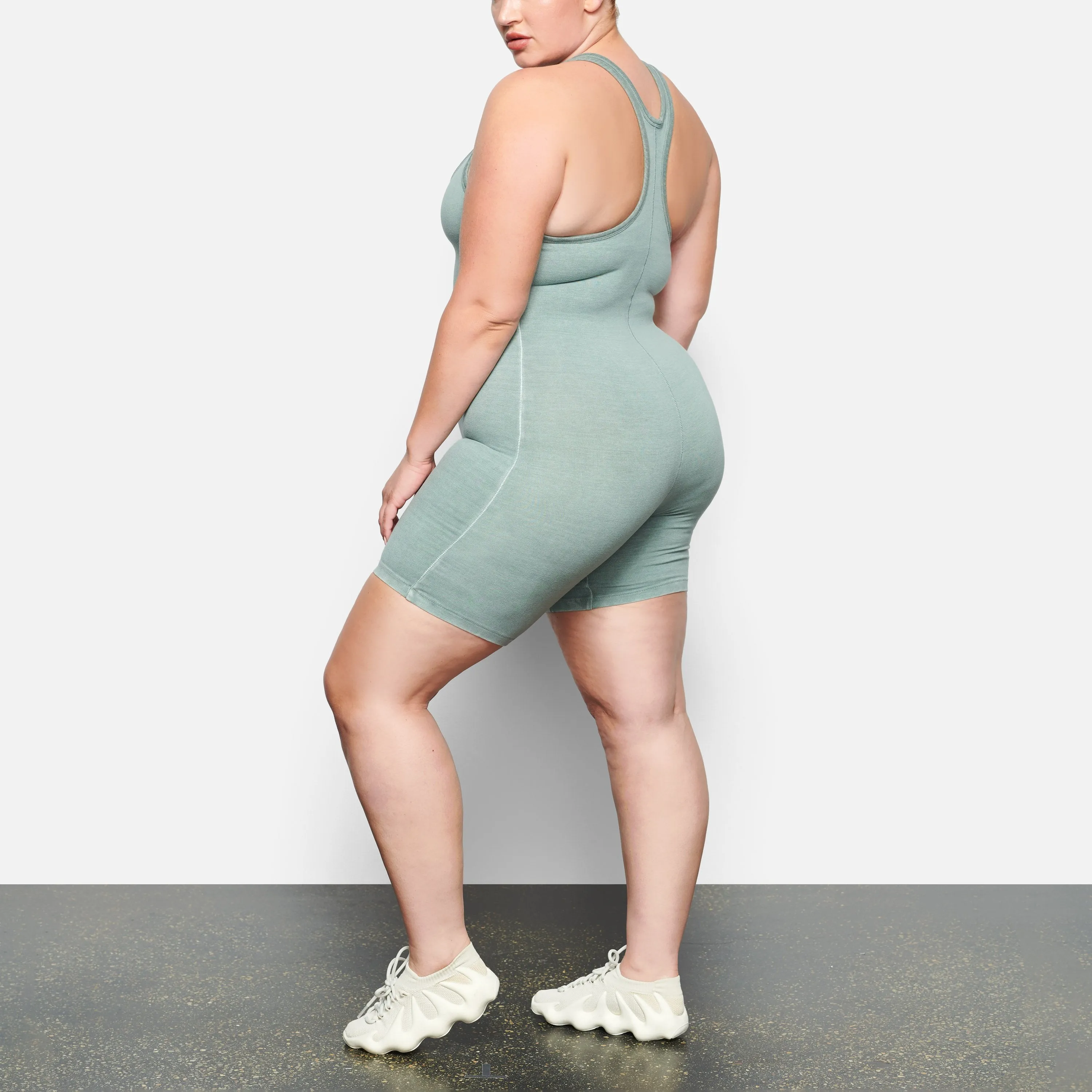 OUTDOOR BASICS MID THIGH BODYSUIT | BLUE CHALK