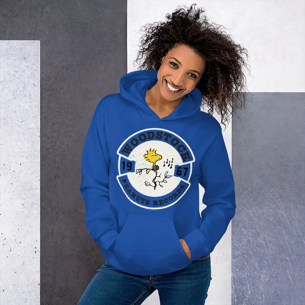 Peanuts Woodstock Records Adult Hoodie