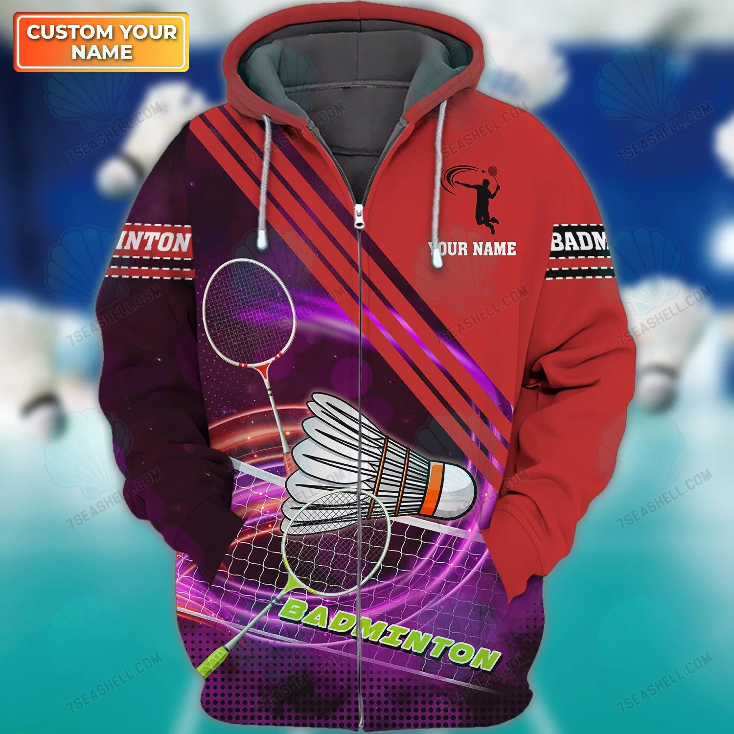 Personalized Name Badminton 3D Sweatshirt Hoodie Shirt, Best Coach Ever Sport Fans Gift