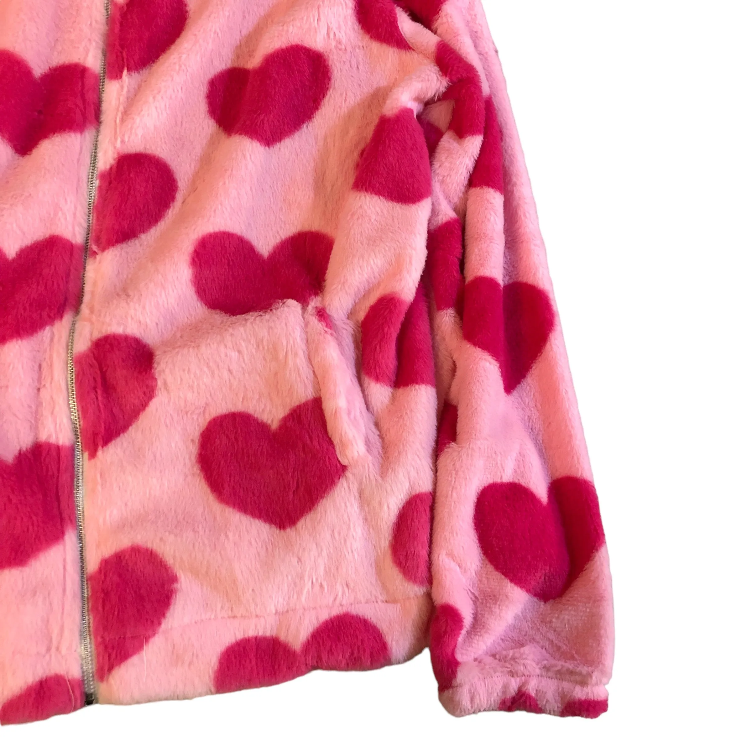 Pink Heart Fleece hoody Jacket