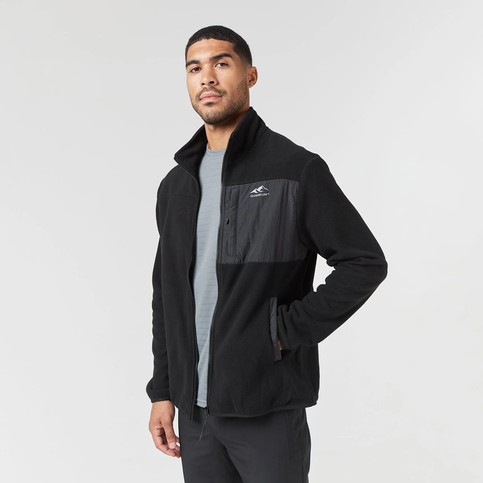 Polar Fleece Zip Through Jacket | Black