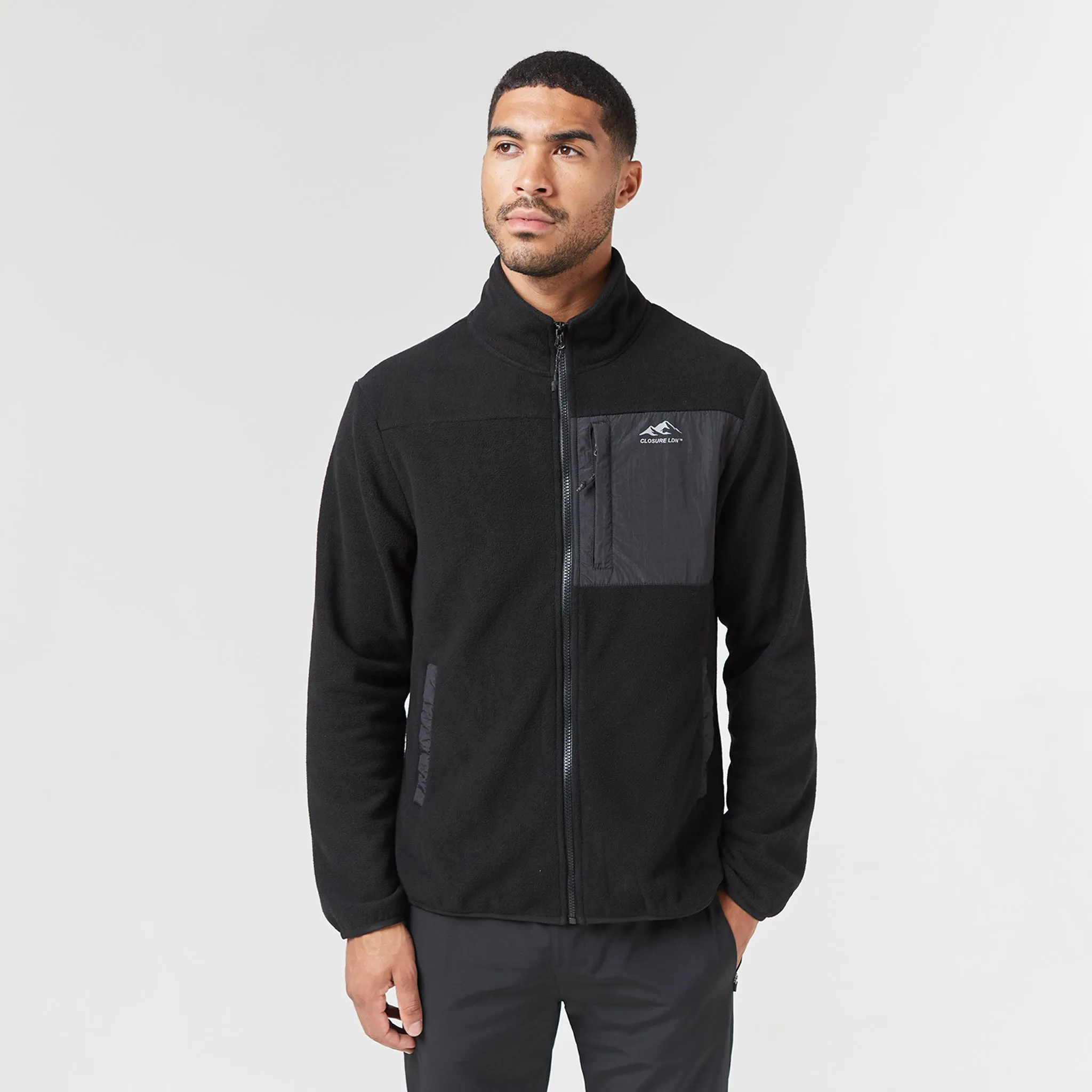 Polar Fleece Zip Through Jacket | Black