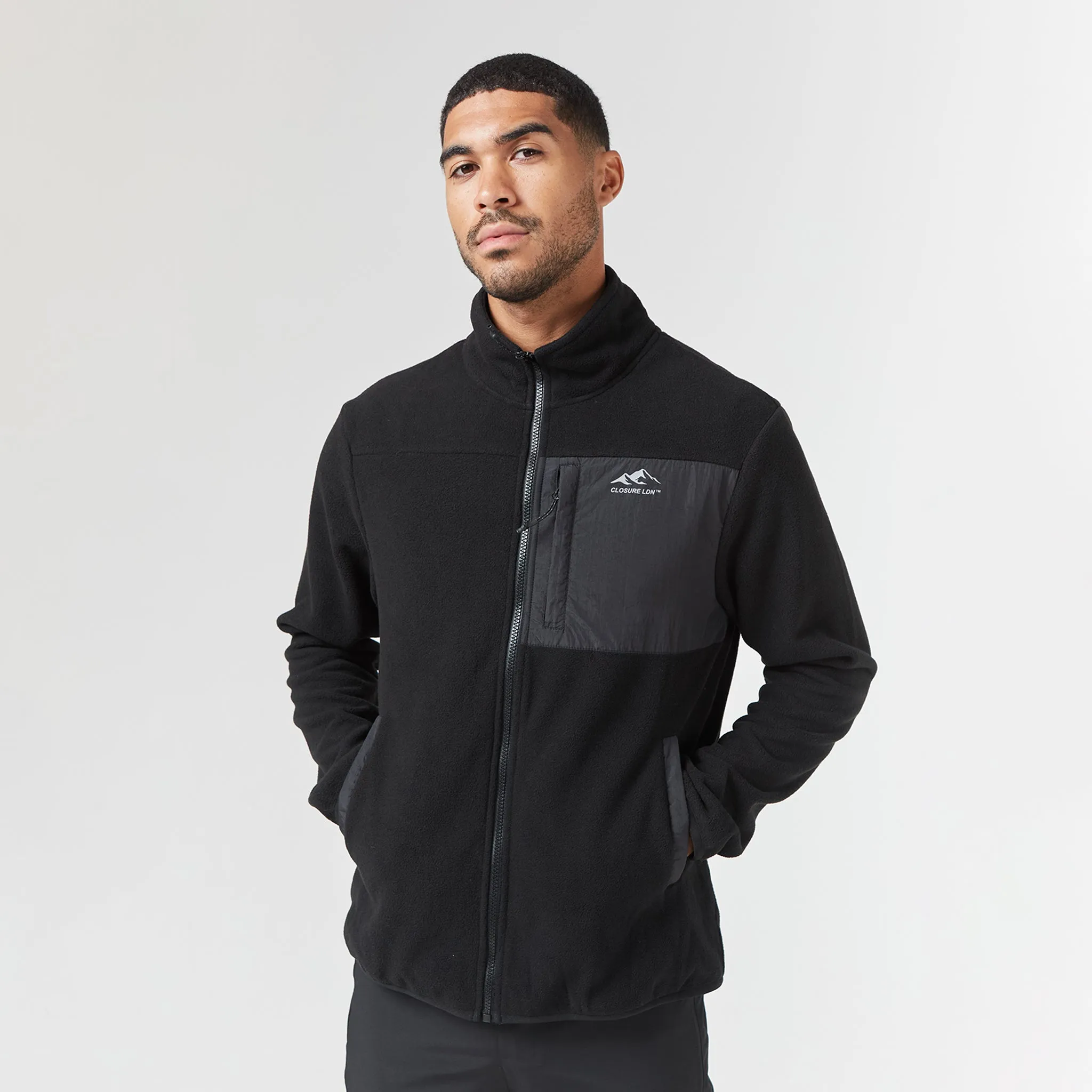 Polar Fleece Zip Through Jacket | Black