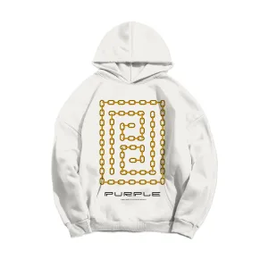 PURPLE BRAND - Meander Chain Hoodie - White
