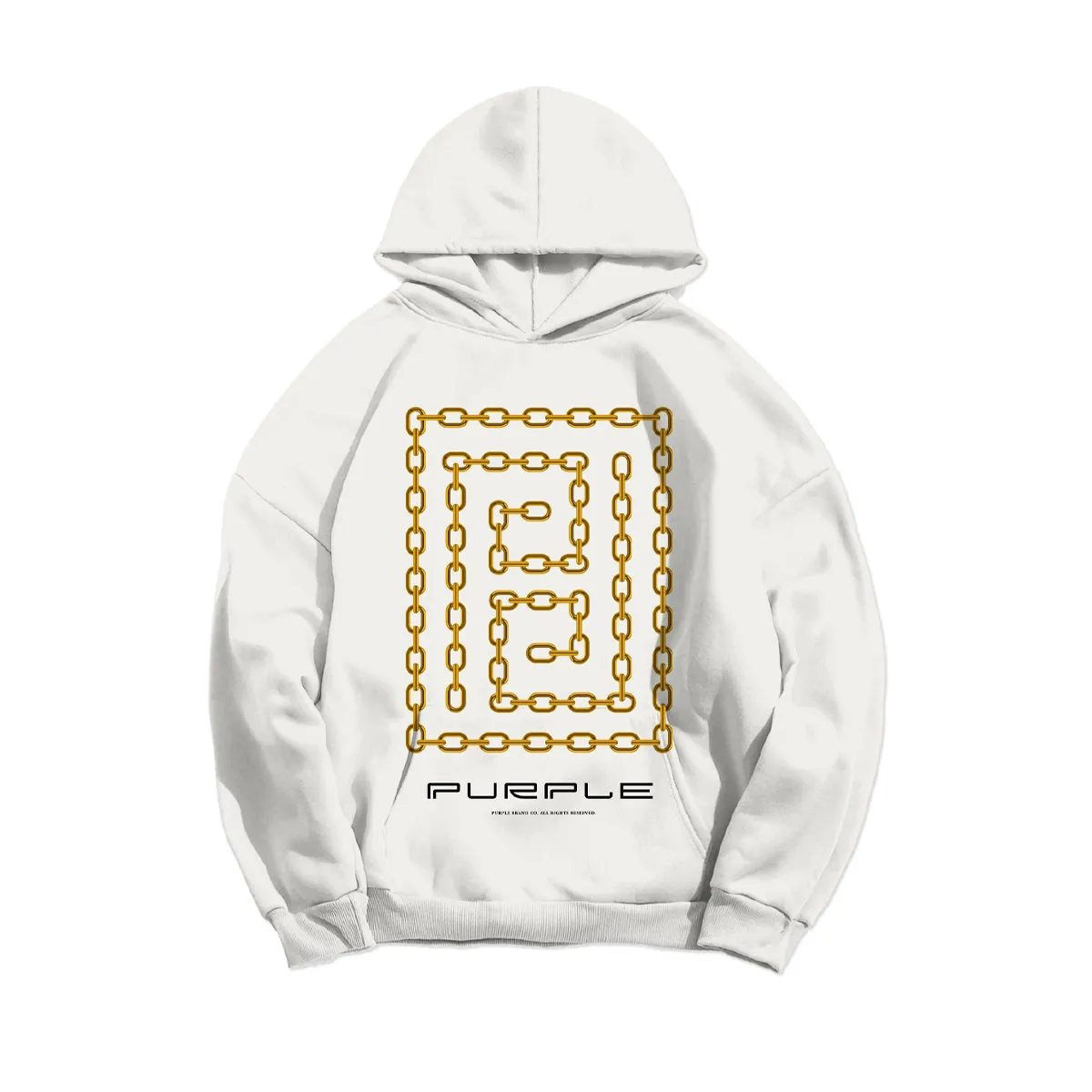 PURPLE BRAND - Meander Chain Hoodie - White