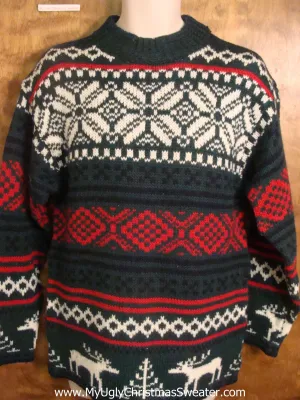 Red, White, and Green Nordic Bad Christmas Sweater