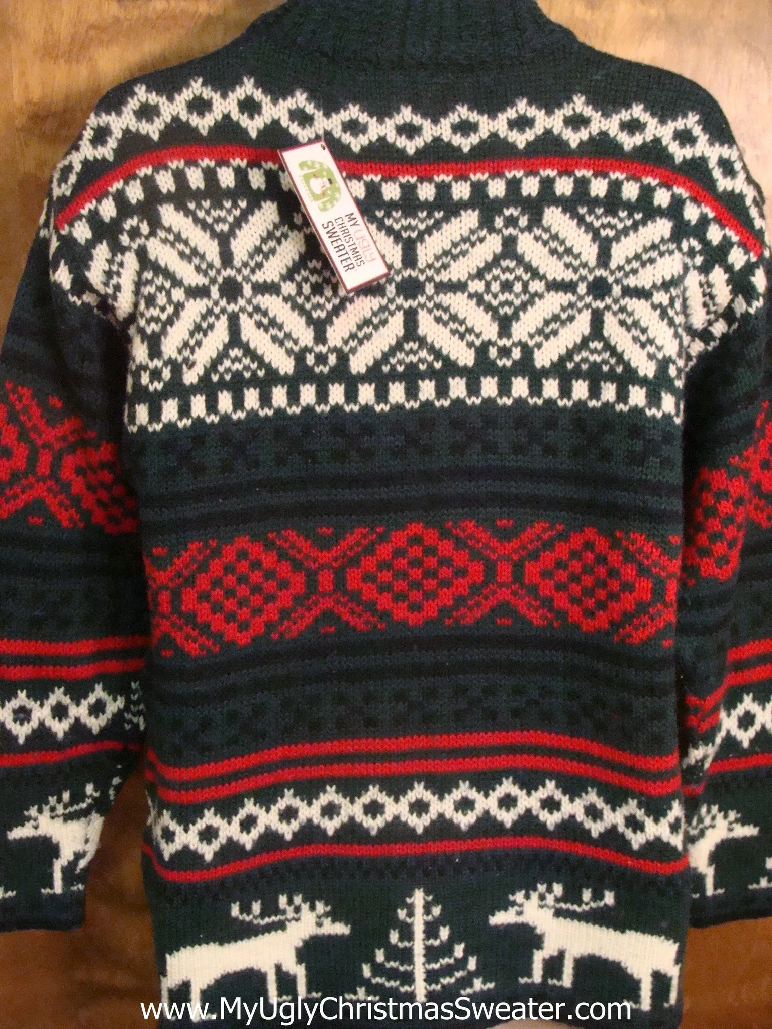 Red, White, and Green Nordic Bad Christmas Sweater
