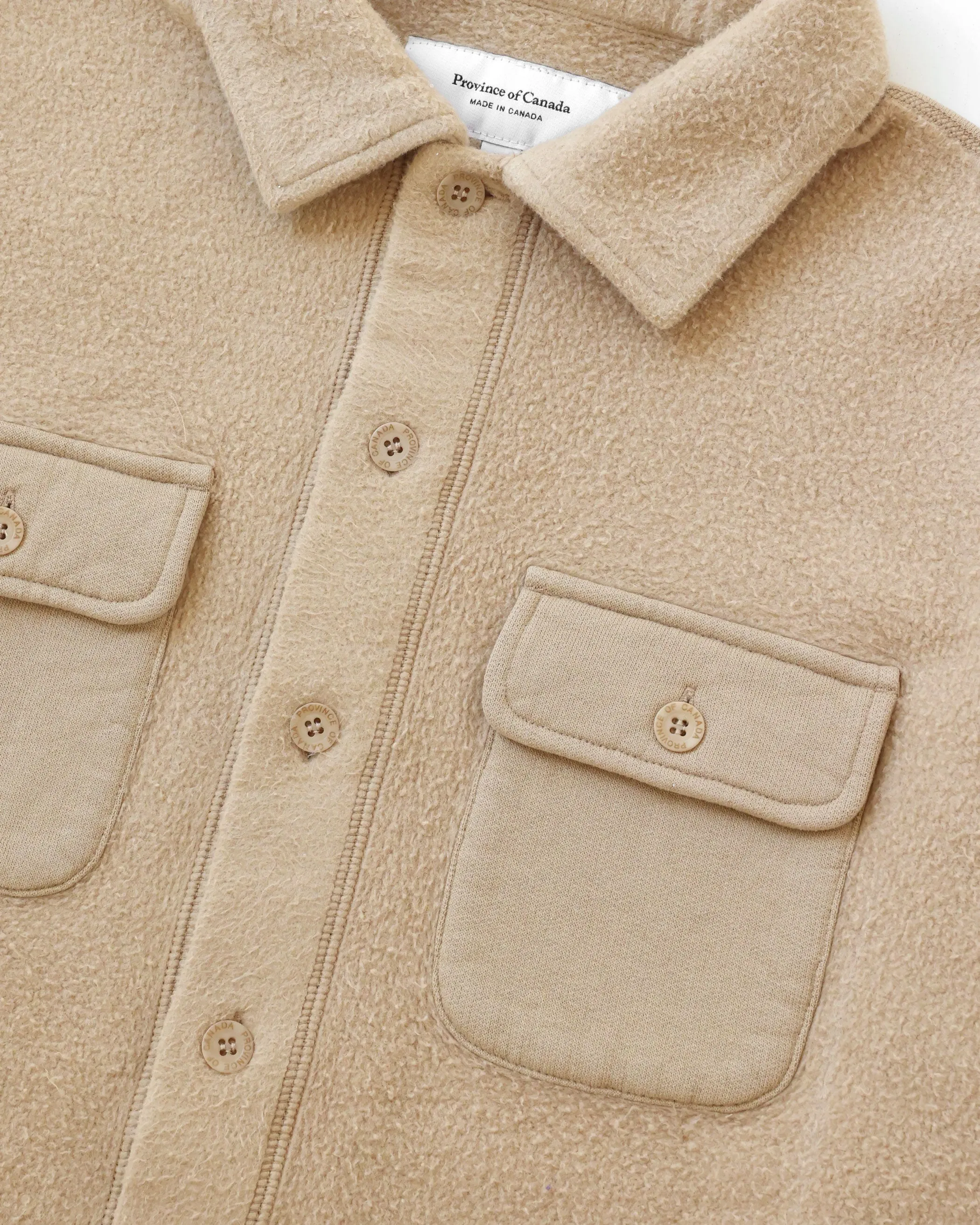 Reverse Fleece Overshirt Khaki - Unisex