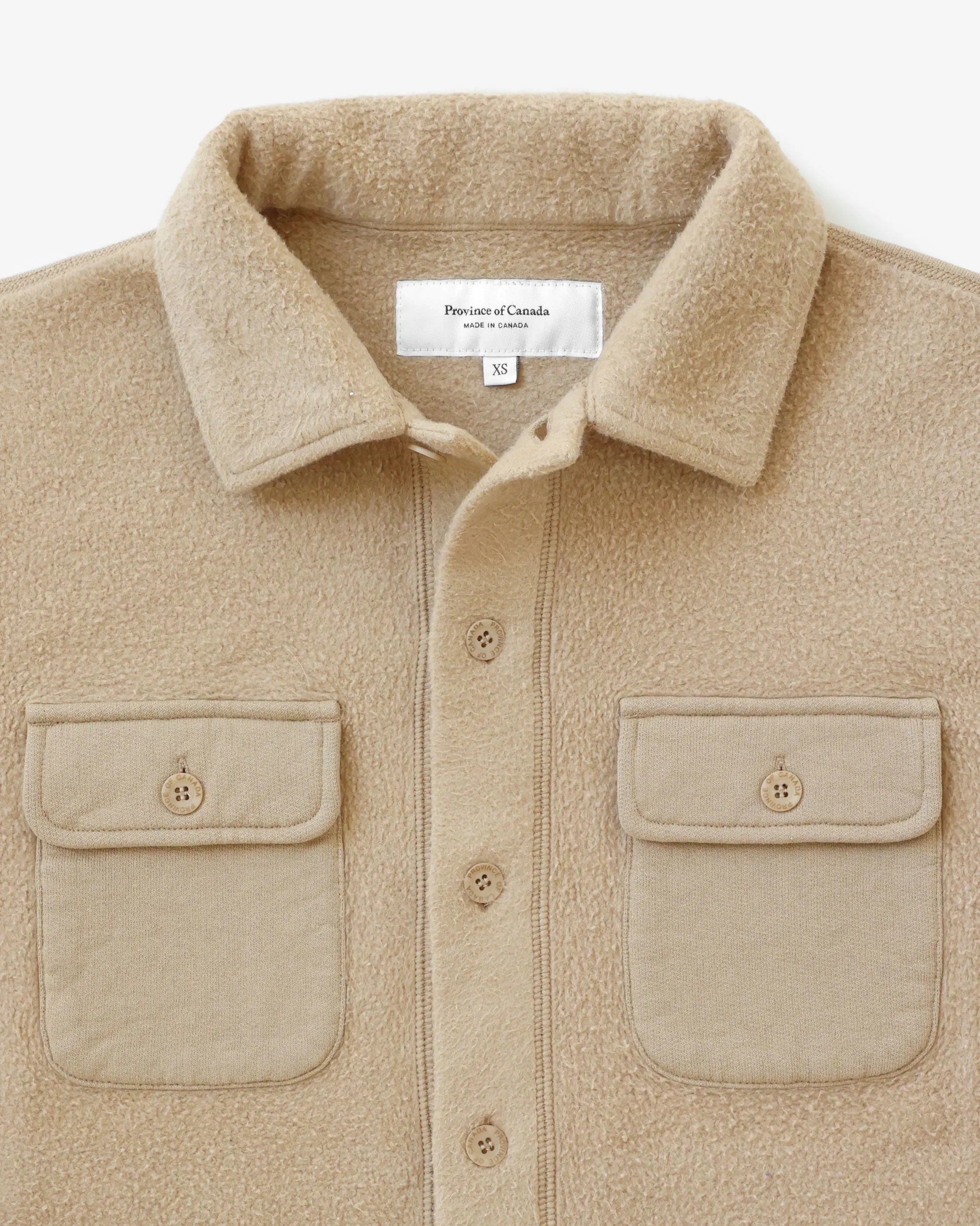 Reverse Fleece Overshirt Khaki - Unisex
