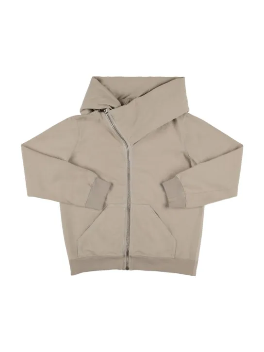 Rick Owens   Asymmetric cotton zip hoodie 