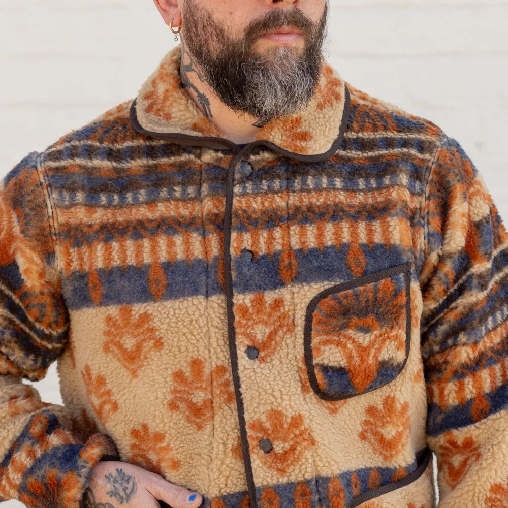 RRL Wool-Blend Pile Fleece Jacket Orange/ Multi