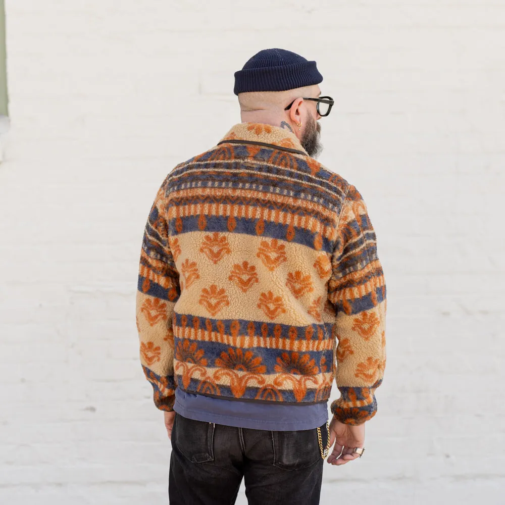 RRL Wool-Blend Pile Fleece Jacket Orange/ Multi