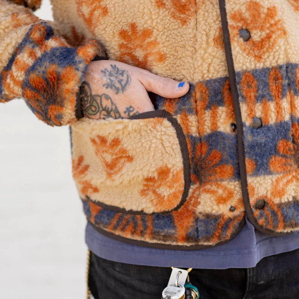 RRL Wool-Blend Pile Fleece Jacket Orange/ Multi