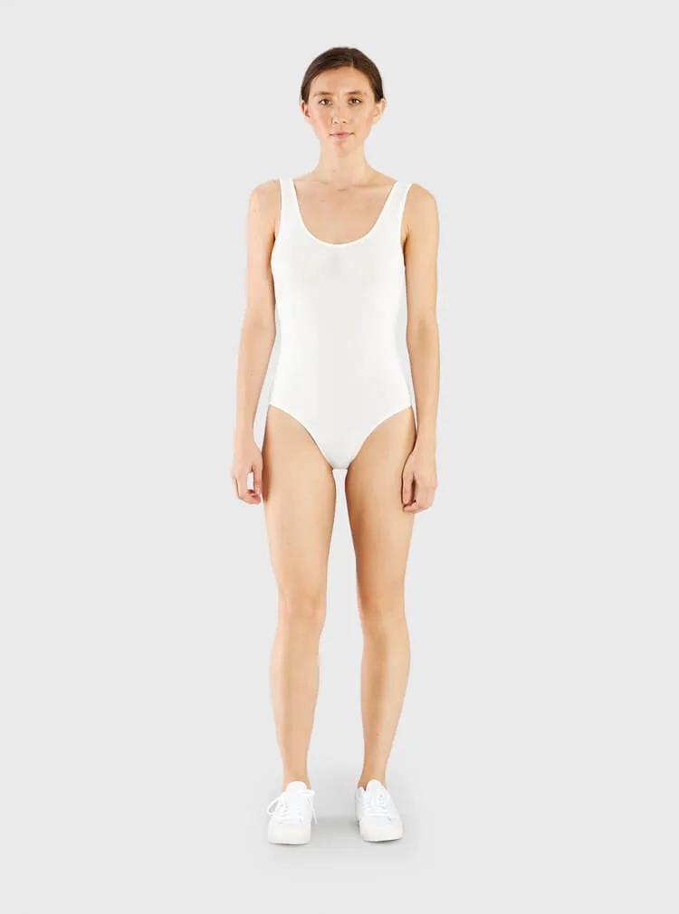 Ruched Bodysuit White by Miakoda