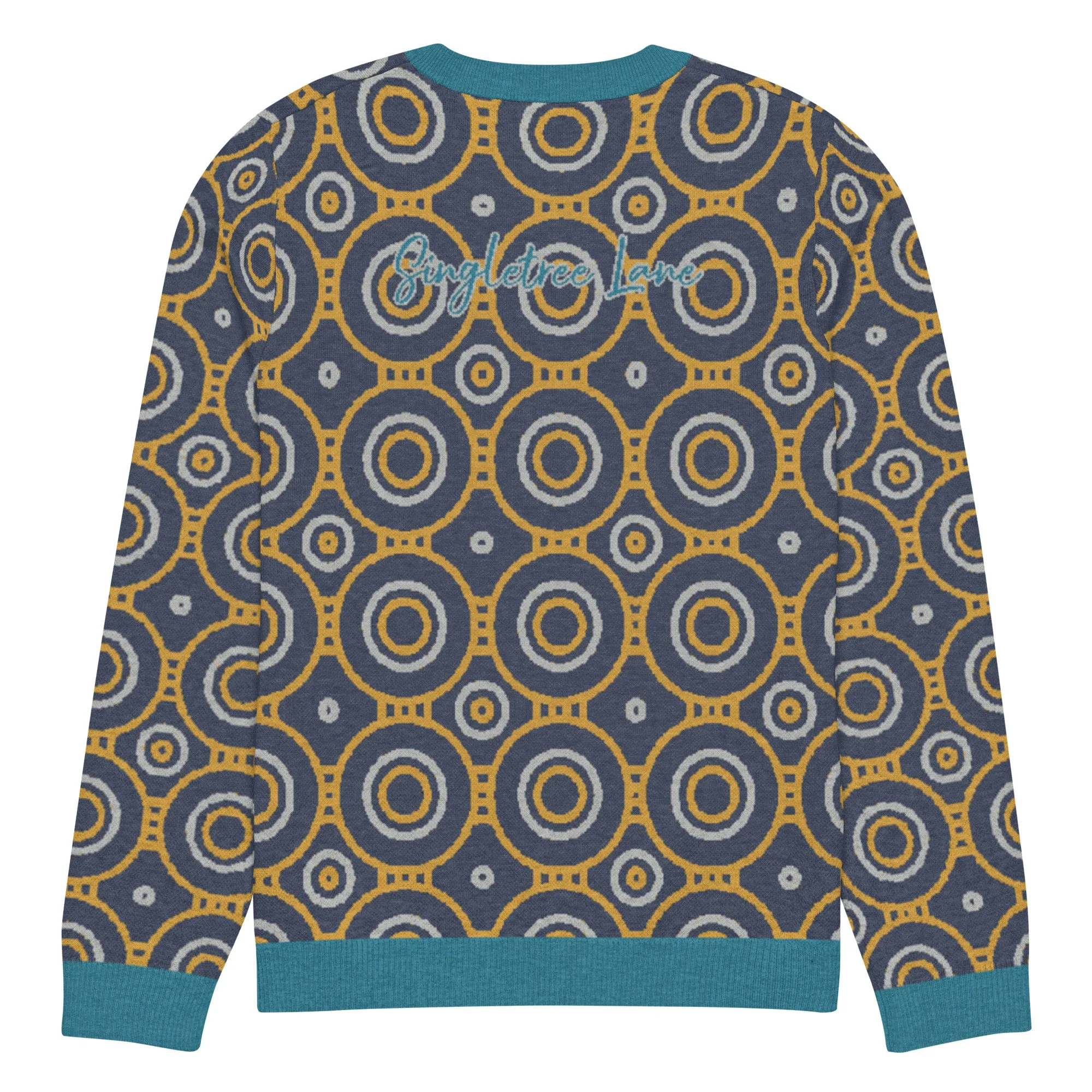 Sailor Blue Calypso Swirl Knitted Crewneck Sweater