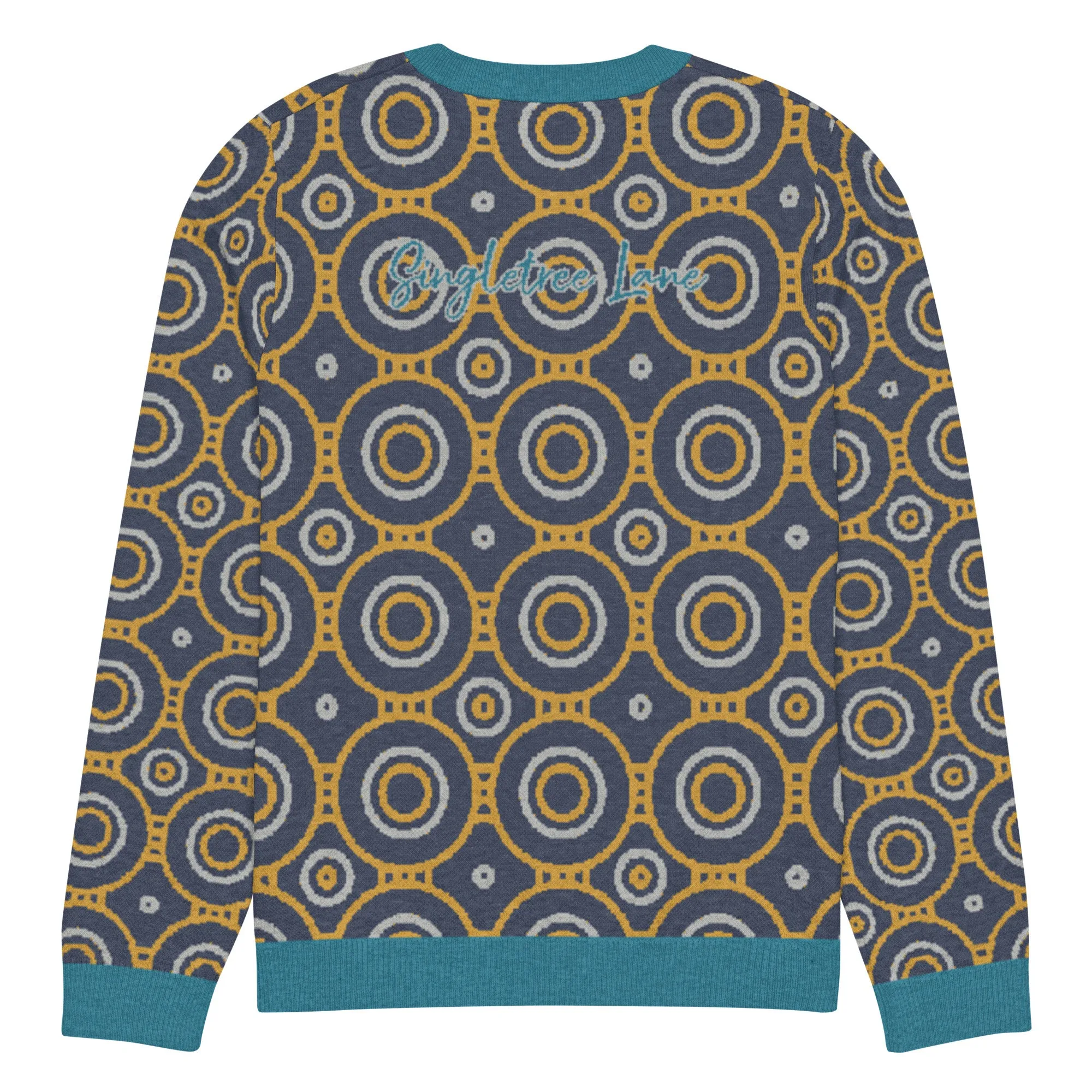 Sailor Blue Calypso Swirl Knitted Crewneck Sweater