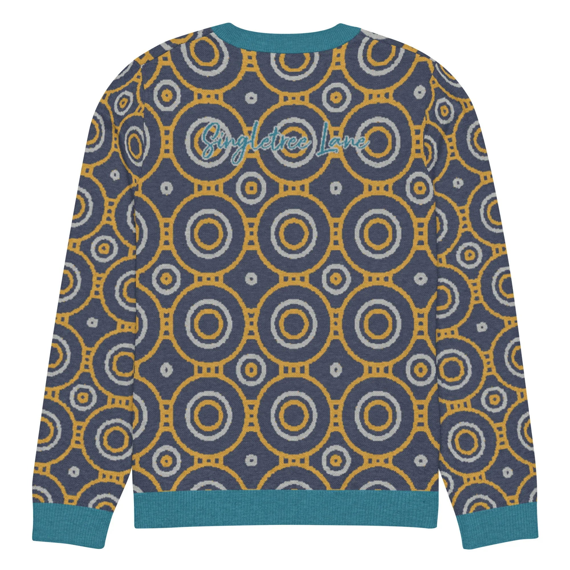 Sailor Blue Calypso Swirl Knitted Crewneck Sweater