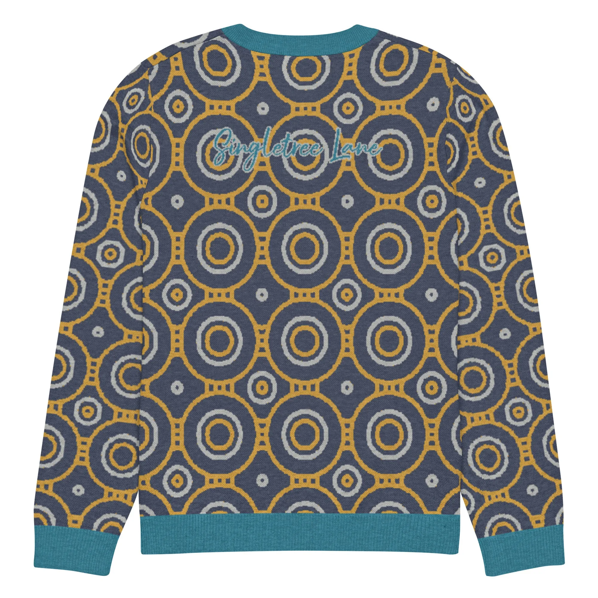 Sailor Blue Calypso Swirl Knitted Crewneck Sweater