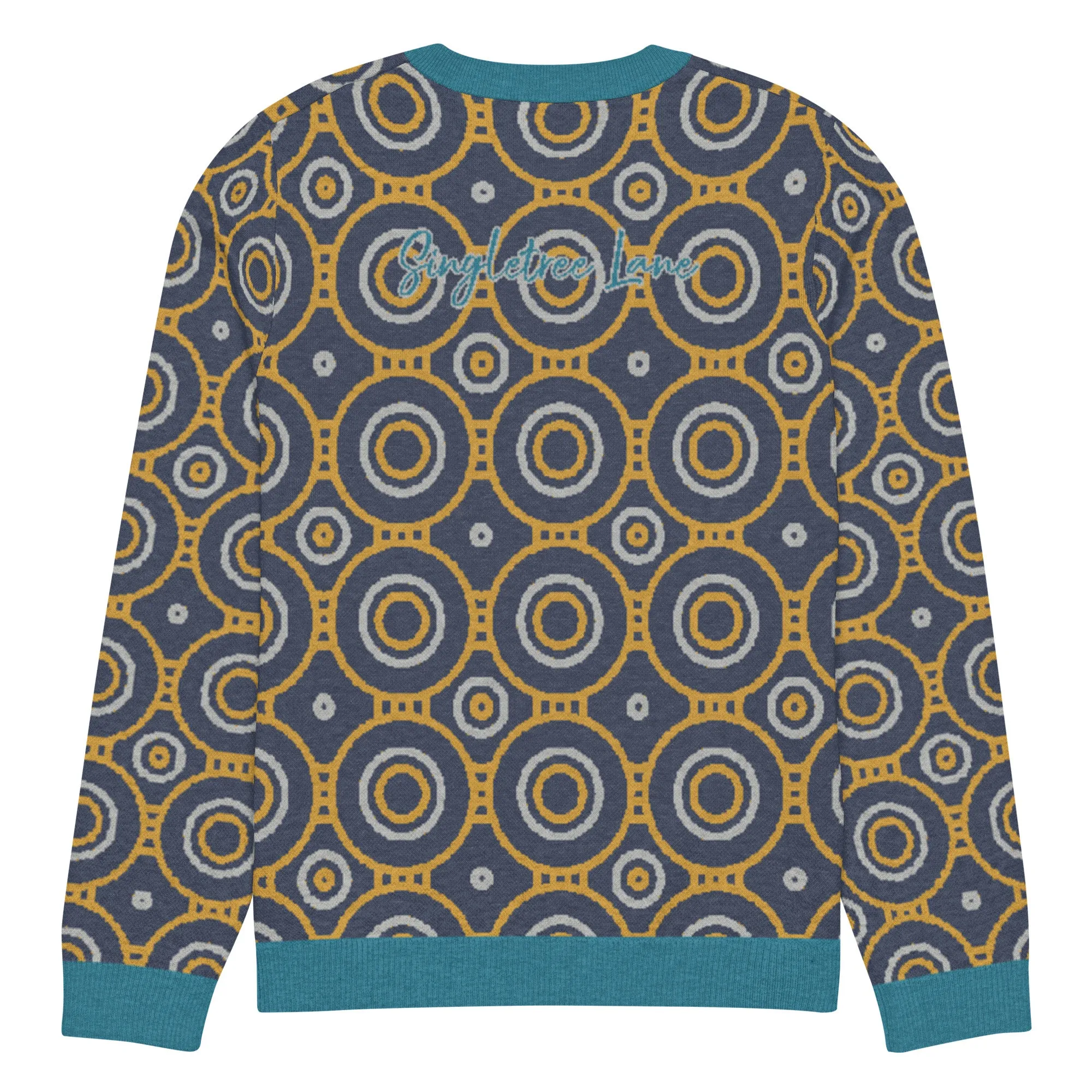 Sailor Blue Calypso Swirl Knitted Crewneck Sweater