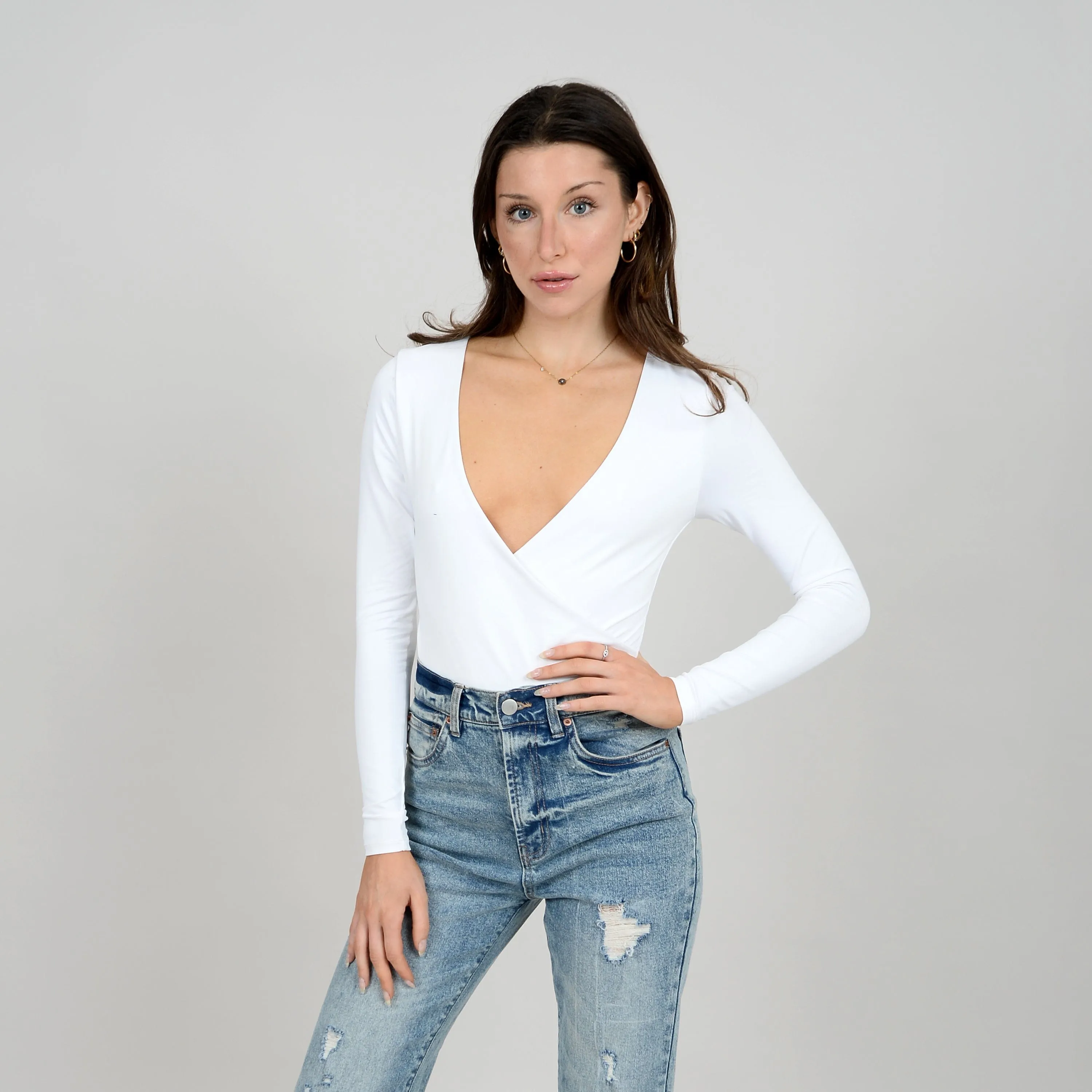 Second Skin Elodie Wrap Long Sleeve Bodysuit