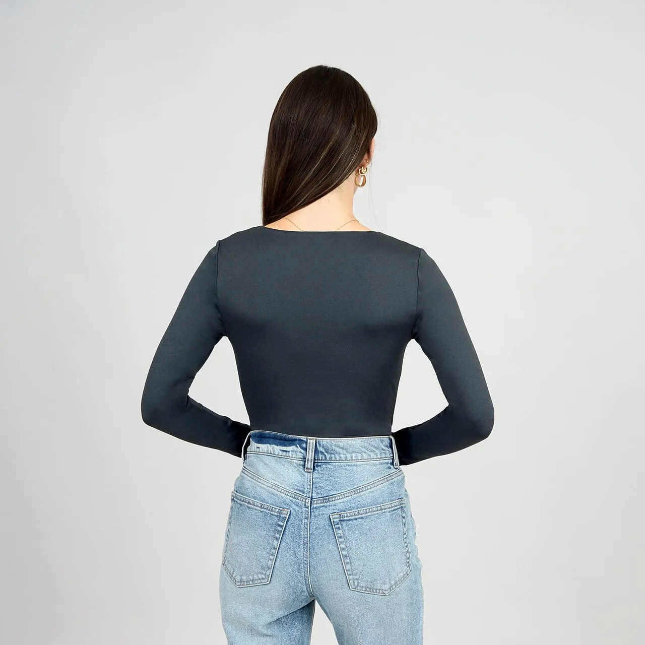 Second Skin Elodie Wrap Long Sleeve Bodysuit