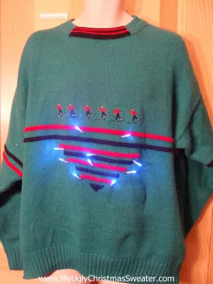 Ski Mens Light Up Christmas Sweater