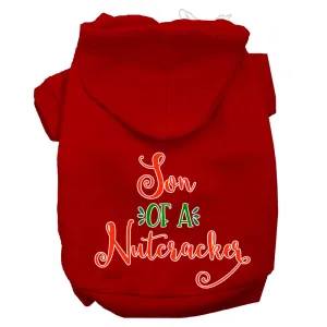 Son Of A Nutcracker Screen Print Dog Hoodie Red S