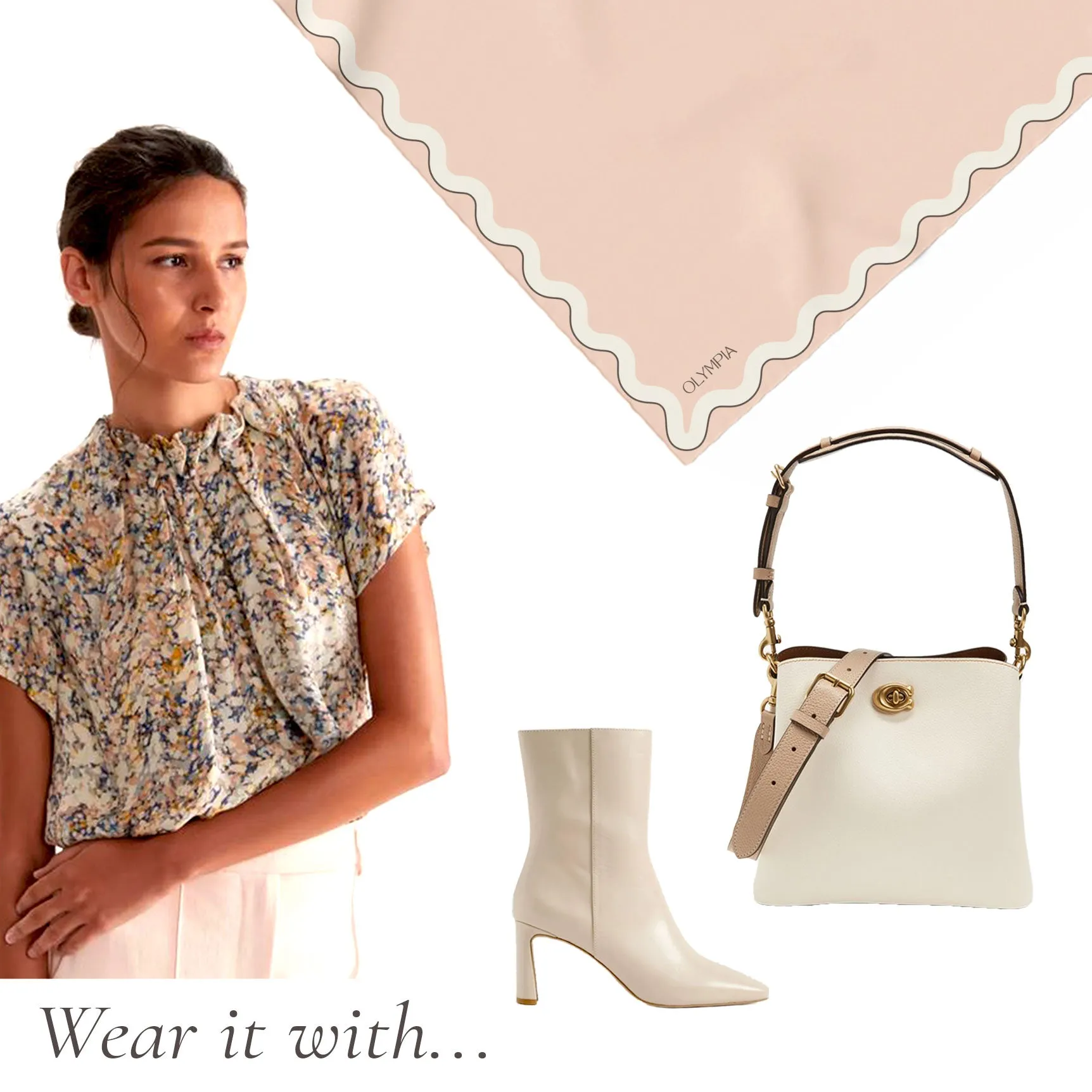 Sophie Petal Silk Scarf - 89x89cm