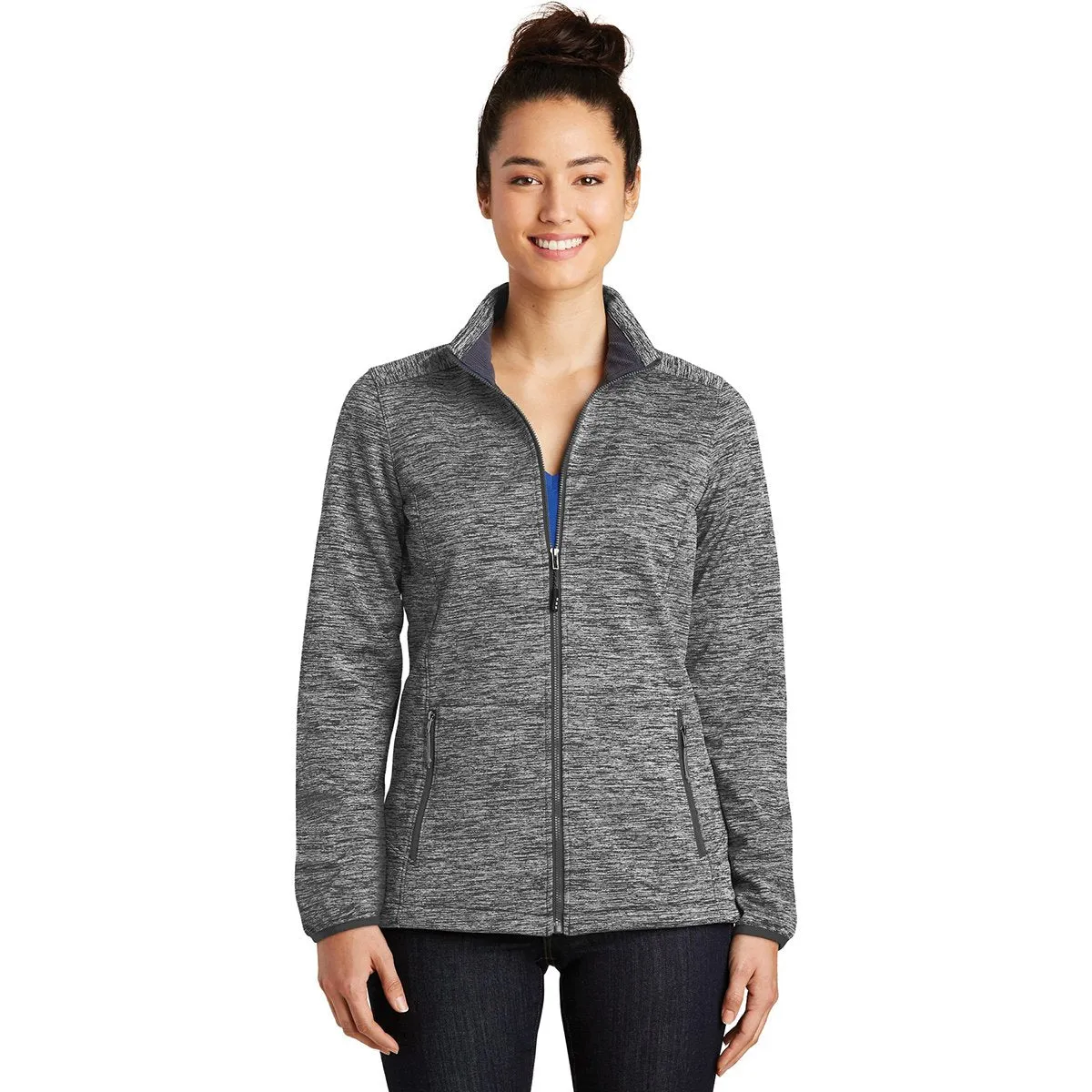 Sport-Tek Women's Black Electric Posicharge Electric Heather Soft Shell Jacket