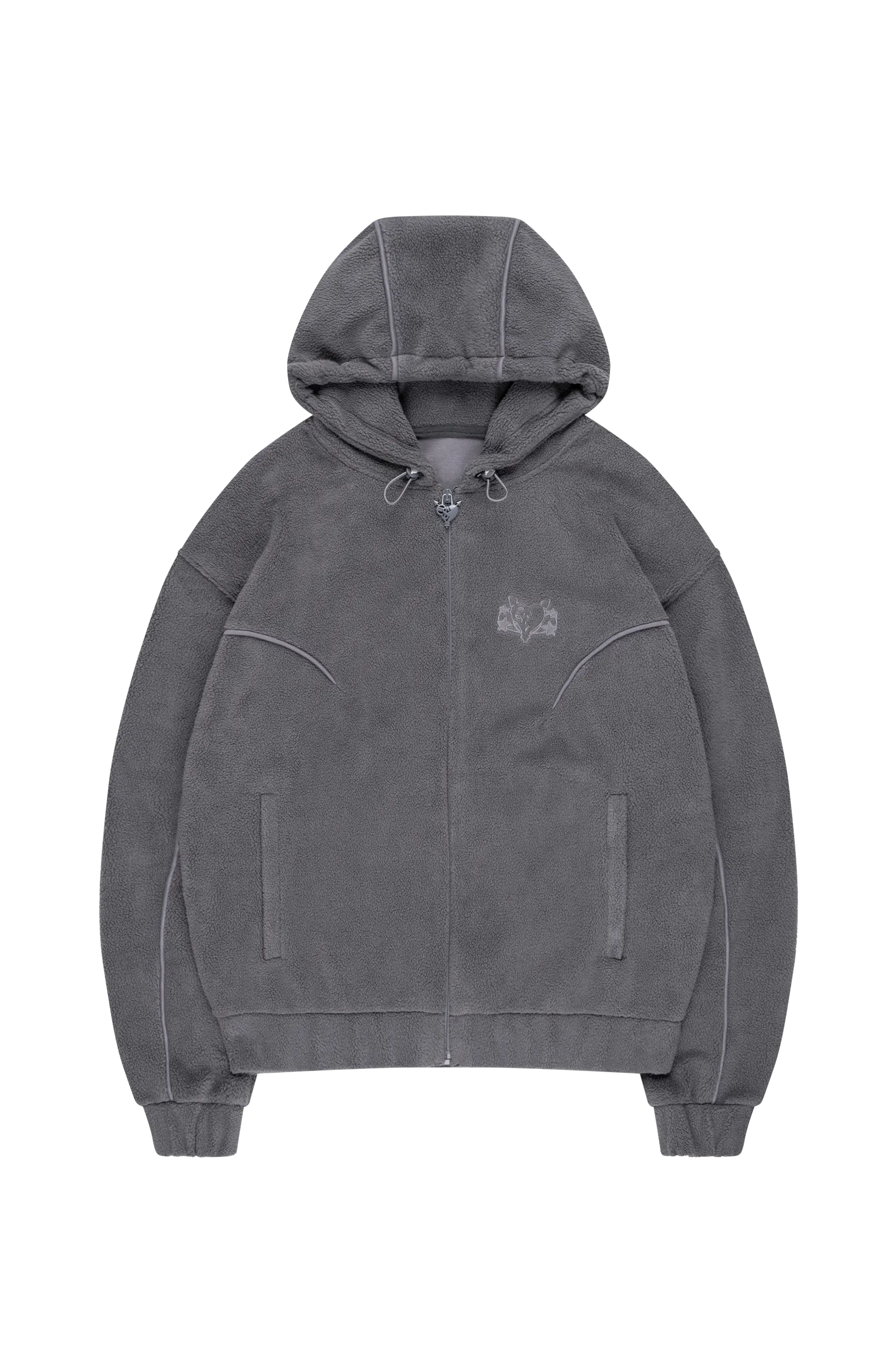 STAR WREATH FLEECE ZIP TORNADO GREY