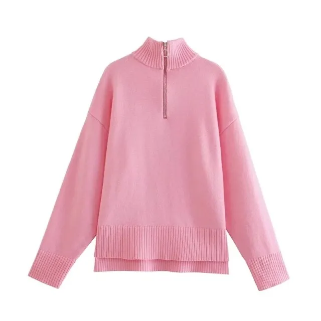 STRIPED ASYMMETRY KNITTED SWEATER