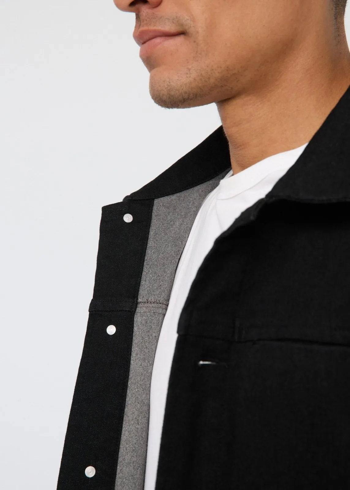 Tech Fleece Denim Jacket - Washed Black / Grey
