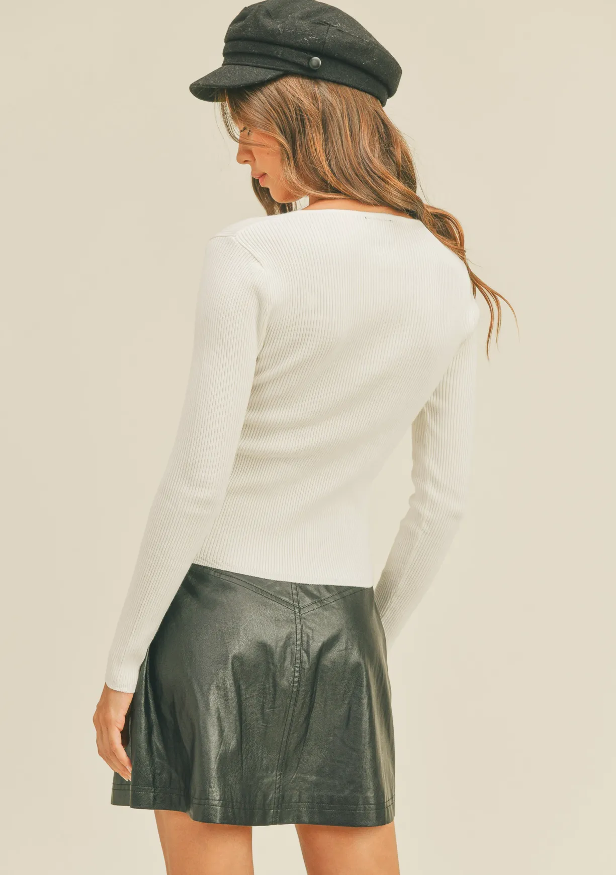 The Knitted V- Strings Top