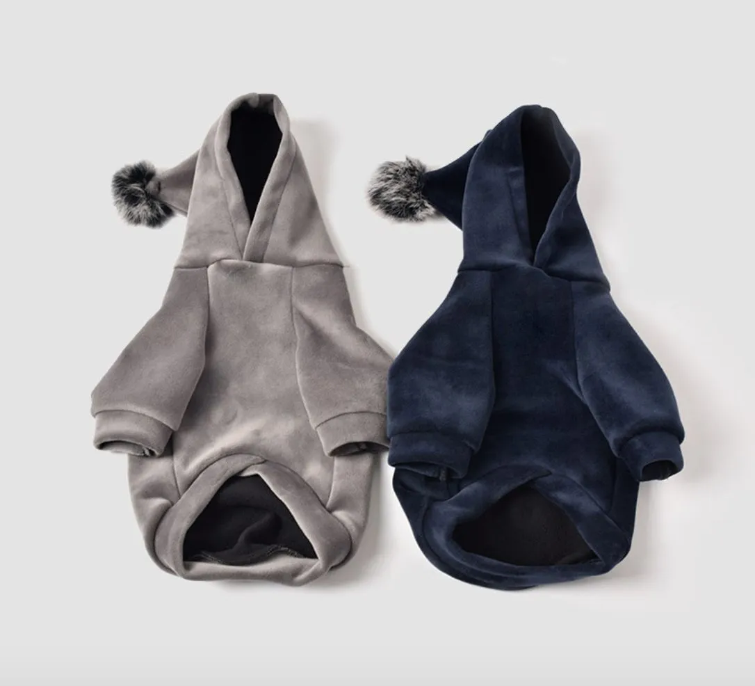 Thick Cotton Pom Pom Pet Hoodie