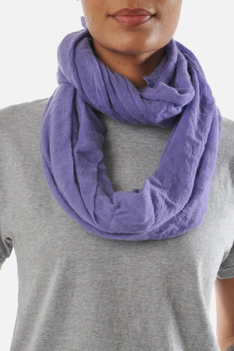 Thick Dusty Plum Classic Knit Cashmere Tube Scarf