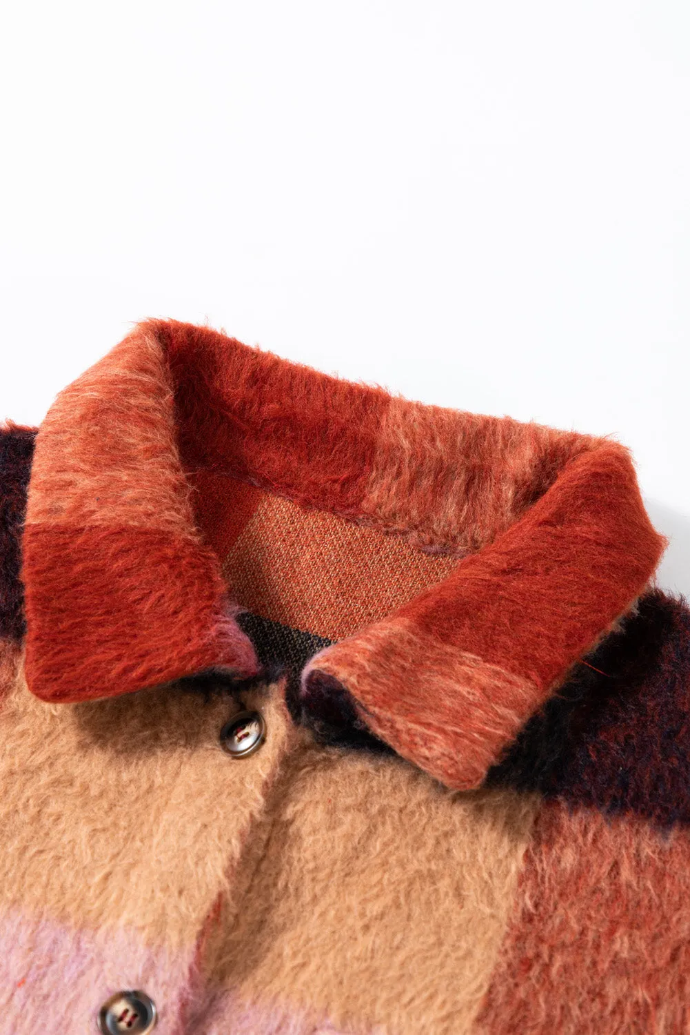 Trendy Plus Size Plaid Fleece Jacket with Pockets
