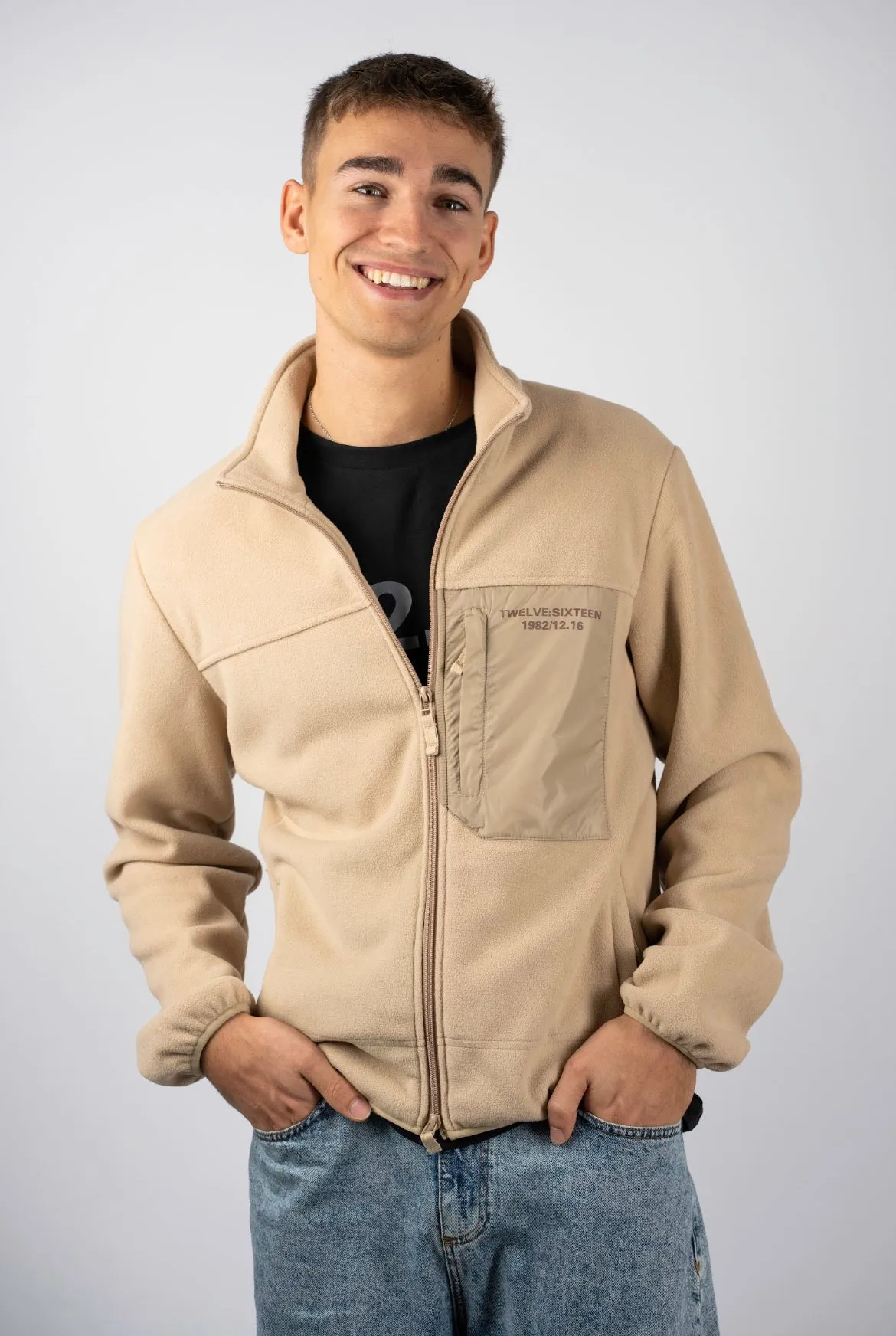 Twelve Sixteen Fleece Jakke Sand