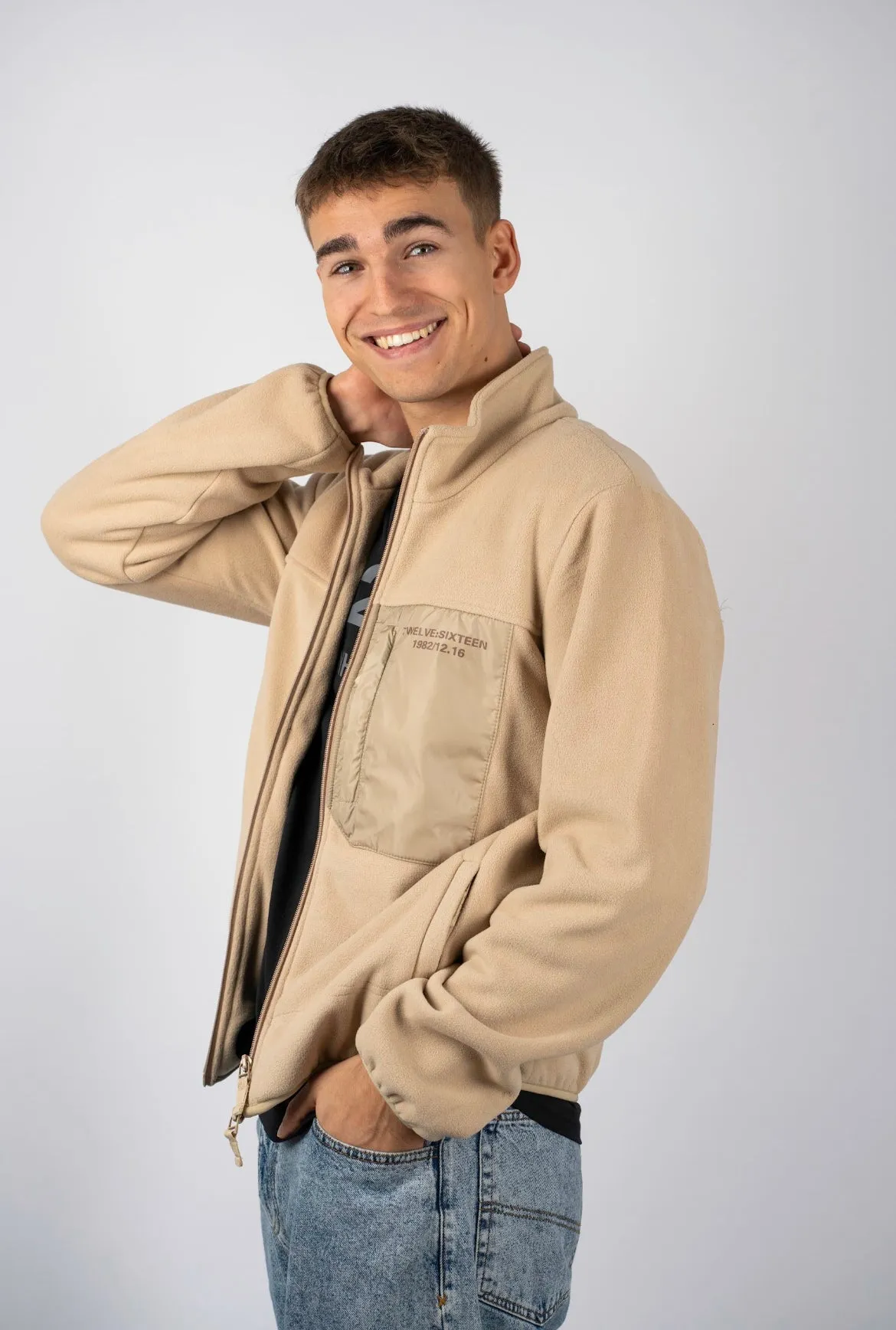 Twelve Sixteen Fleece Jakke Sand