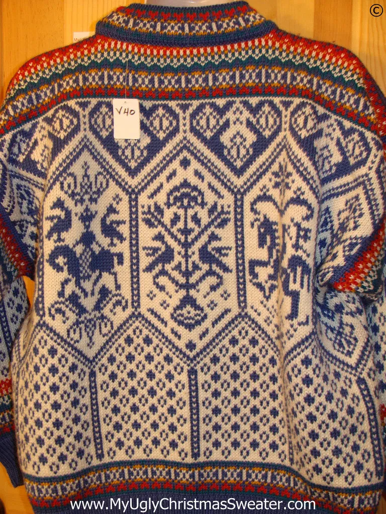 Ugly Christmas Sweater Party Vintage Dale of Norway Nordic Sweater (v40)