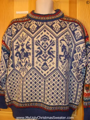 Ugly Christmas Sweater Party Vintage Dale of Norway Nordic Sweater (v40)