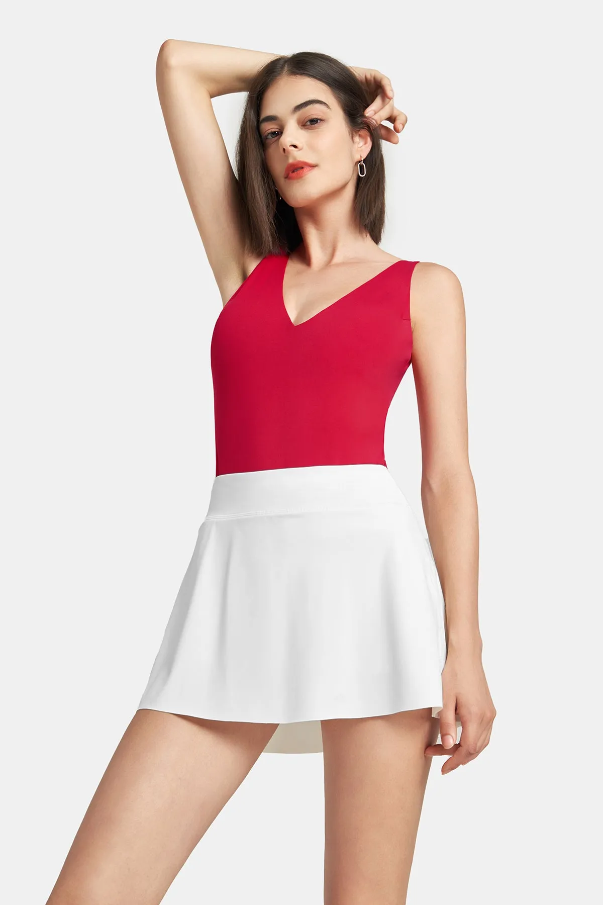 V-Neck Sleeveless High-Slit Bodysuit